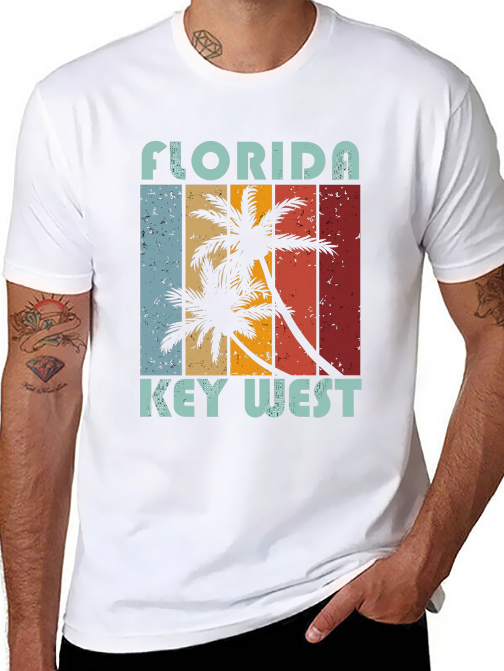 Florida Key West Palm Tree Graphic Tee