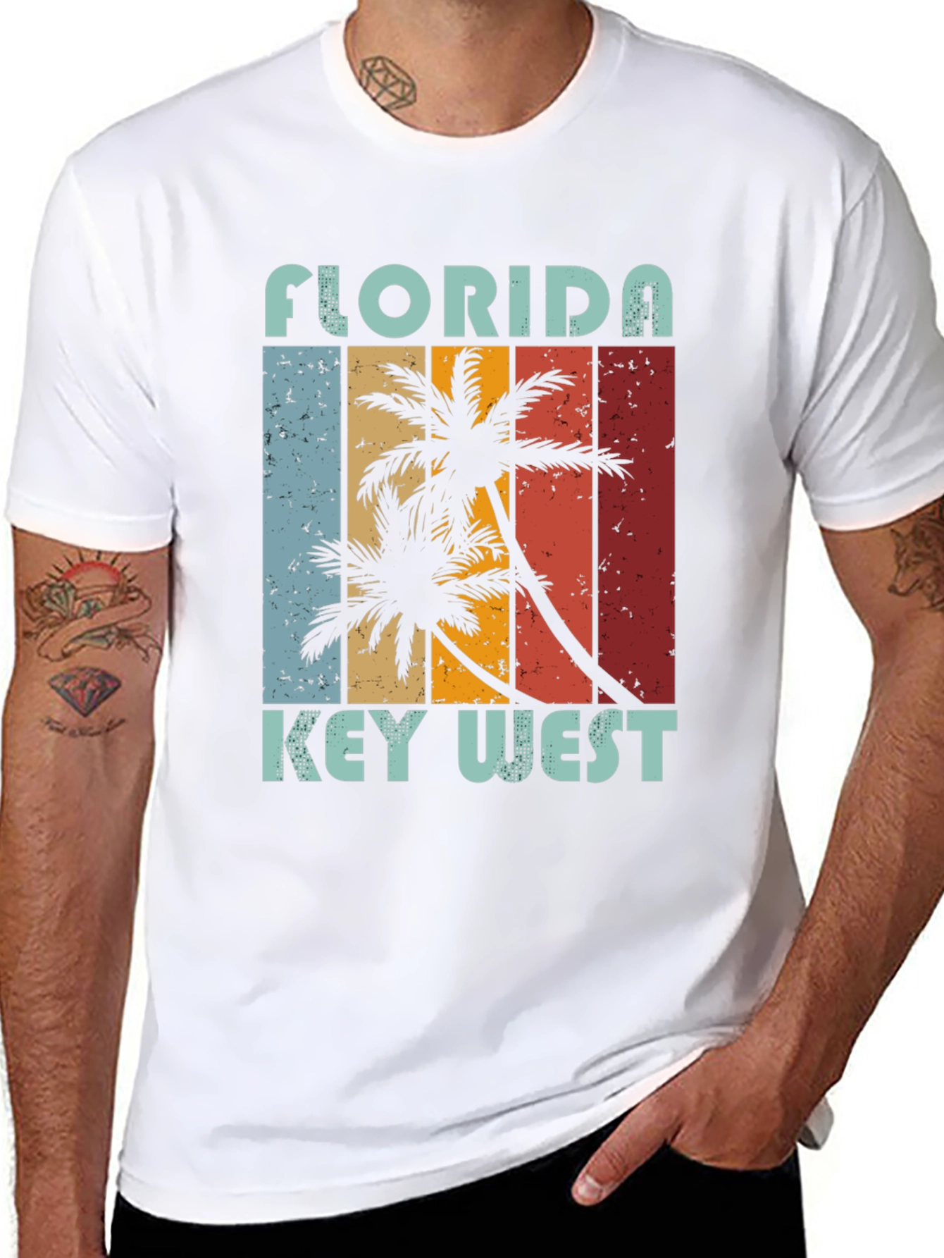 Florida Key West Palm Tree Graphic Tee