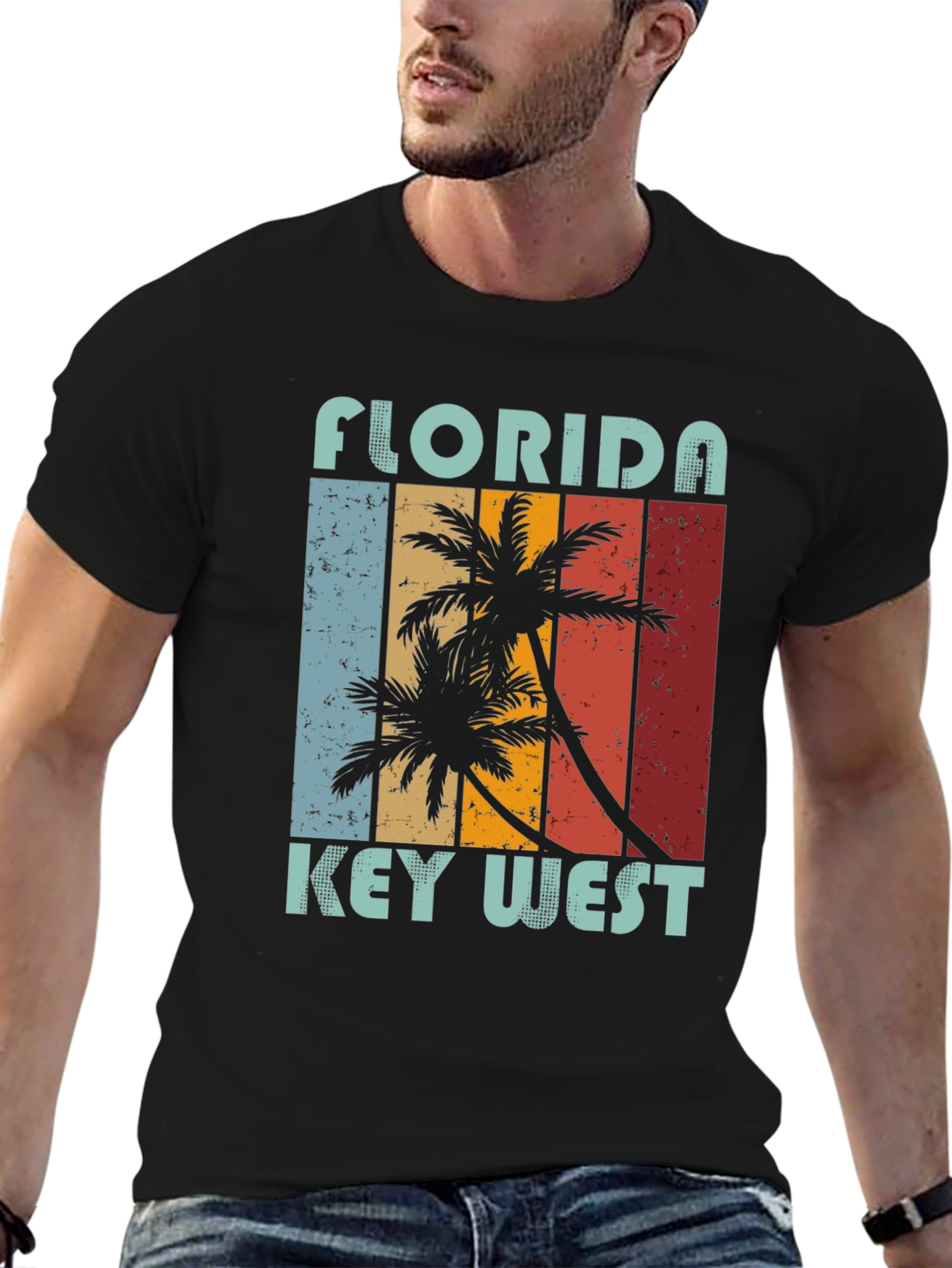 Florida Key West Palm Tree Graphic Tee