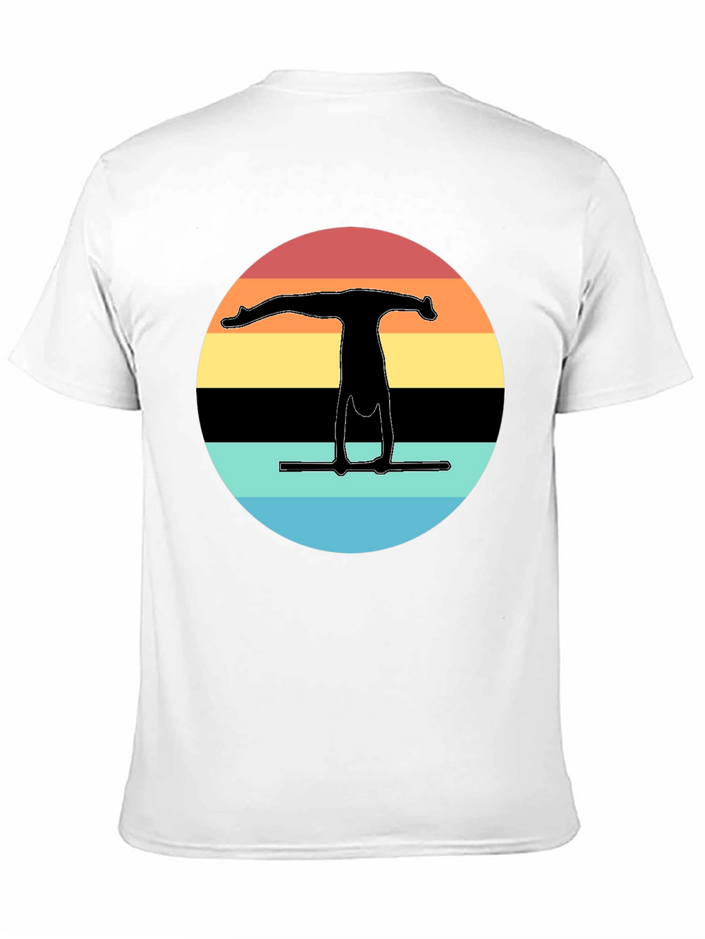 Gymnast Silhouette Sunset Graphic Tee - Black Cotton Blend