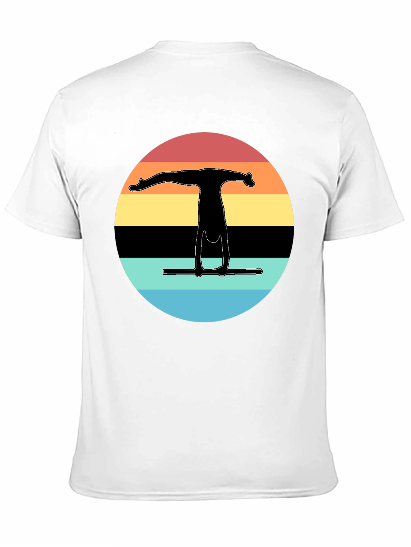 Gymnast Silhouette Sunset Graphic Tee - Black Cotton Blend