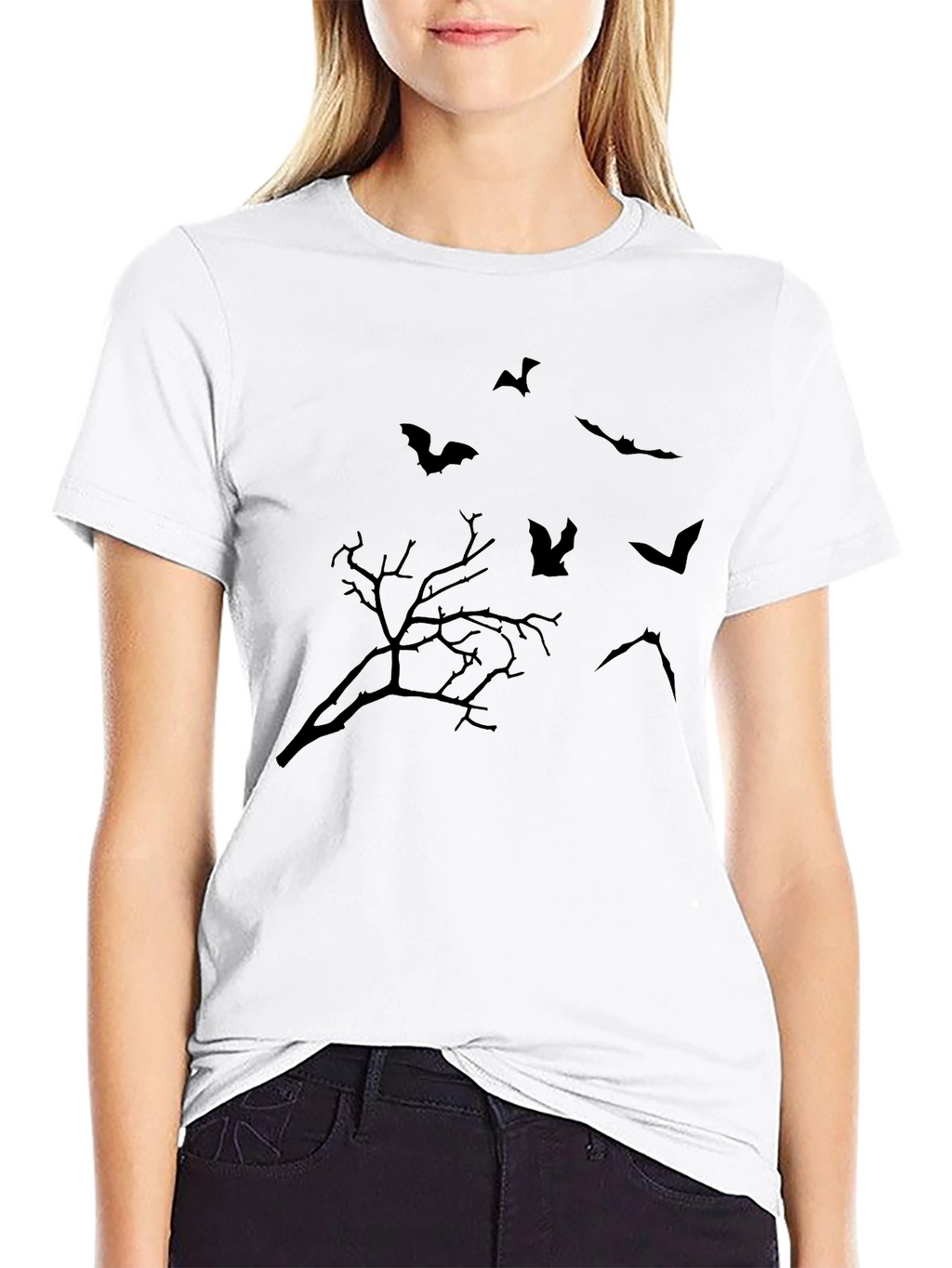 Halloween Bat & Tree Graphic Tee