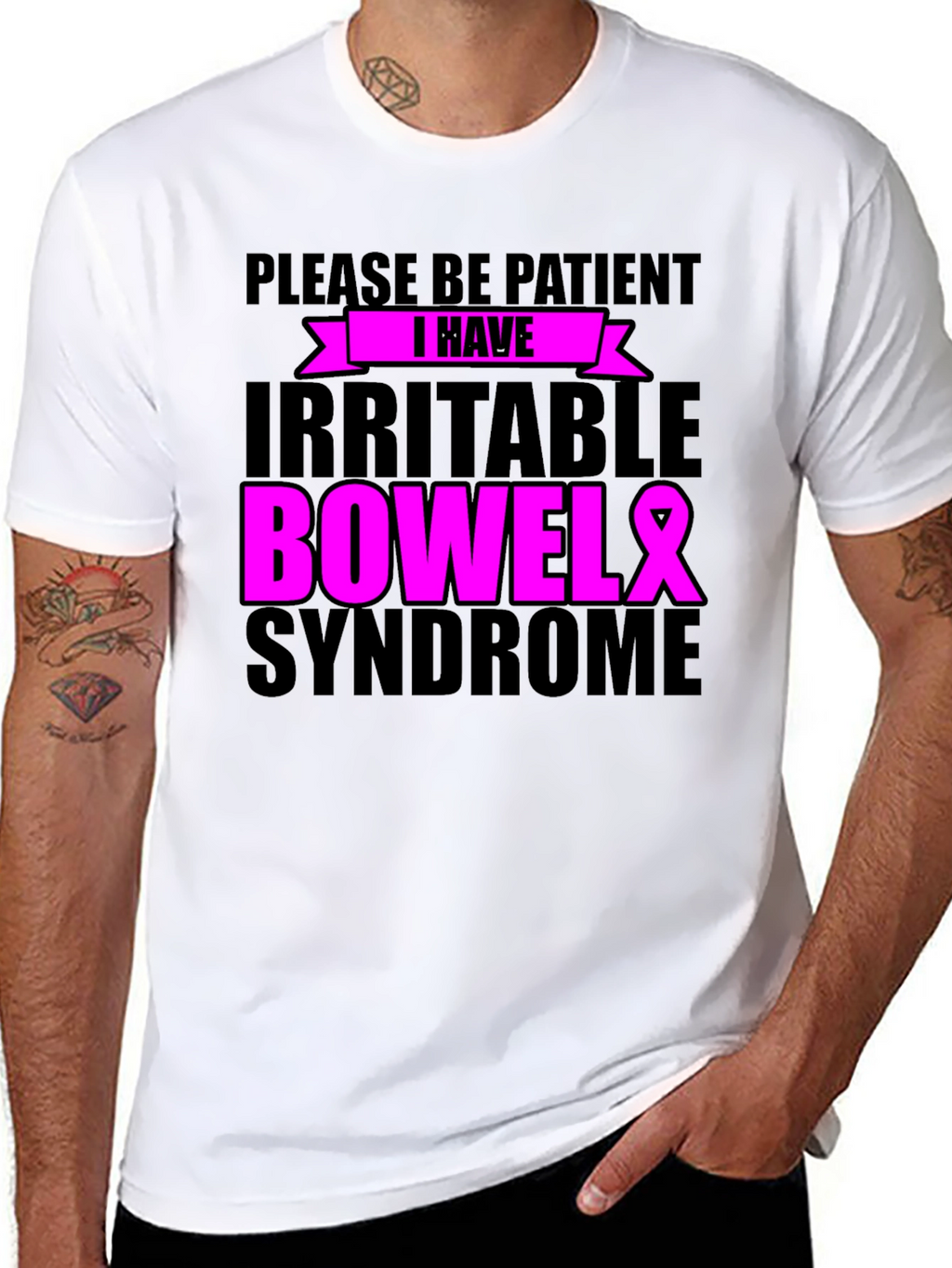 Please Be Patient Irritable Bowel Syndrome Awareness Ribbon T-Shirt