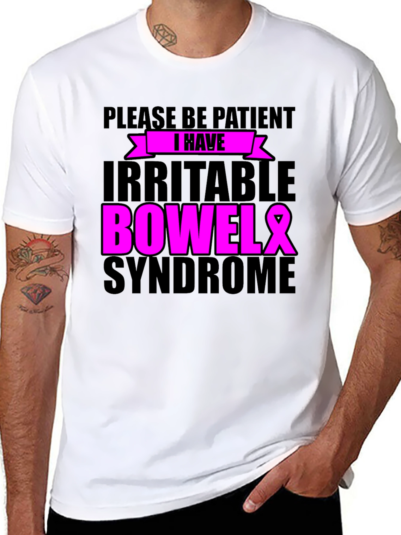 Please Be Patient Irritable Bowel Syndrome Awareness Ribbon T-Shirt