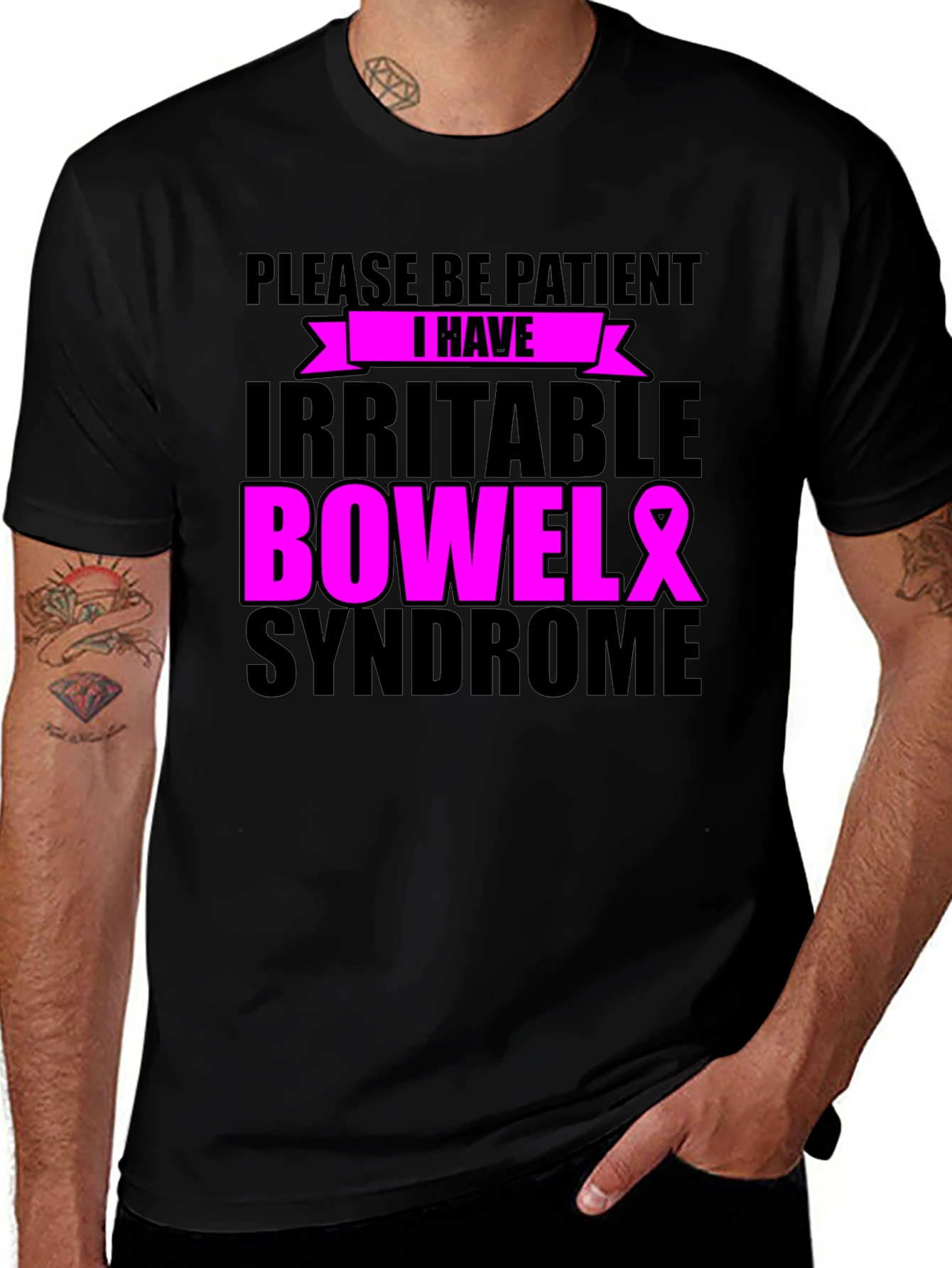 Please Be Patient Irritable Bowel Syndrome Awareness Ribbon T-Shirt