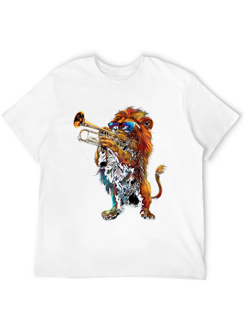 Lion Trumpet T-Shirt - Cool Graphic Tee