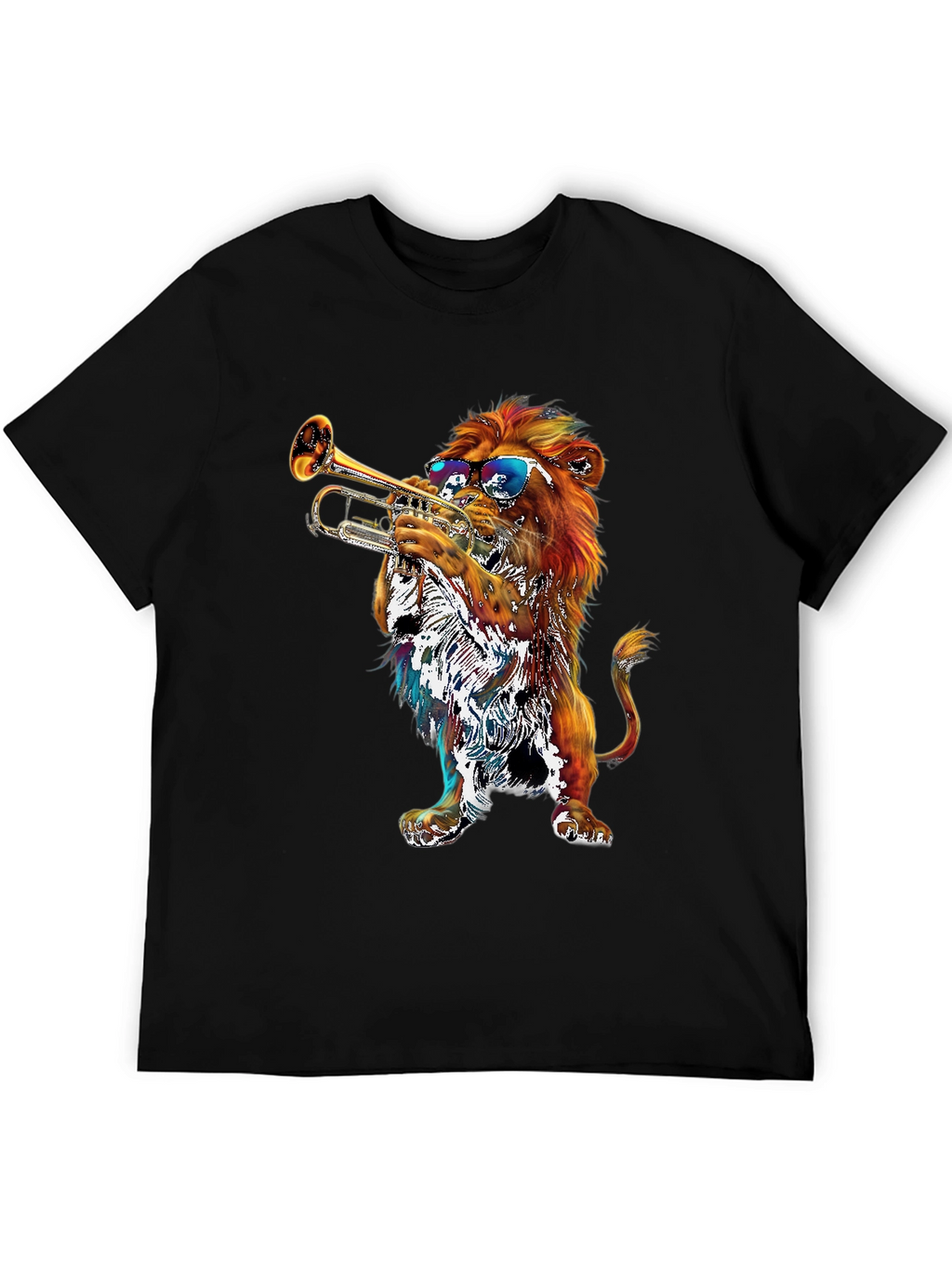 Lion Trumpet T-Shirt - Cool Graphic Tee