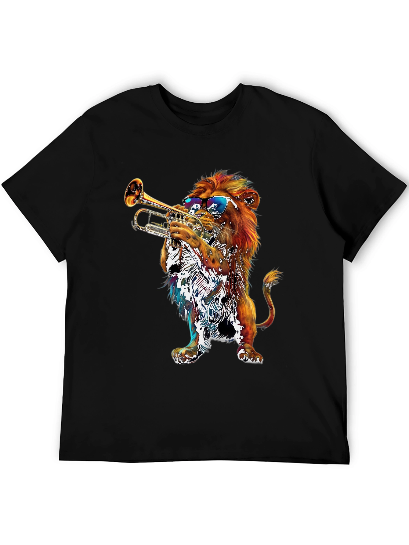 Lion Trumpet T-Shirt - Cool Graphic Tee