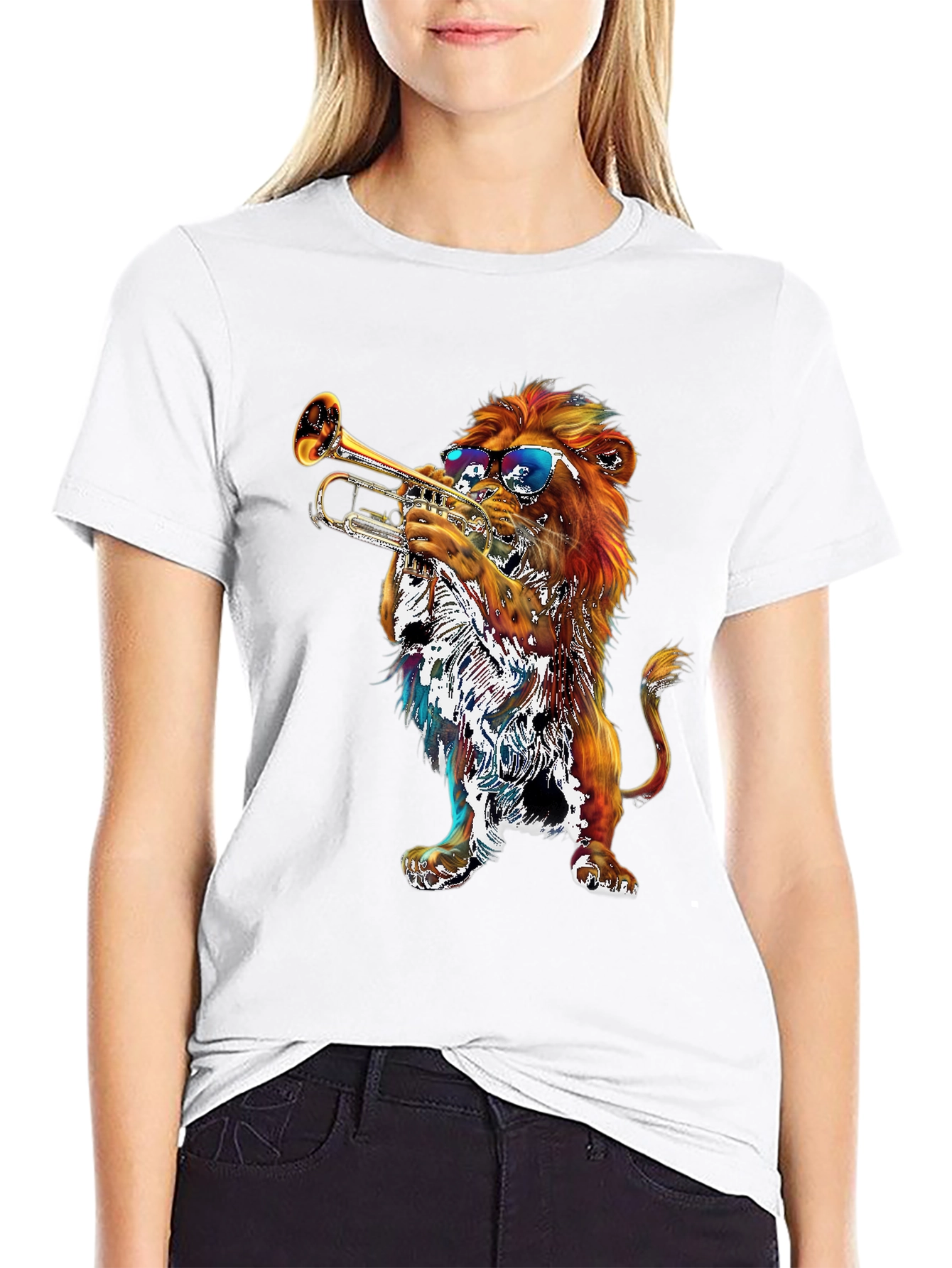 Lion Trumpet T-Shirt - Cool Graphic Tee