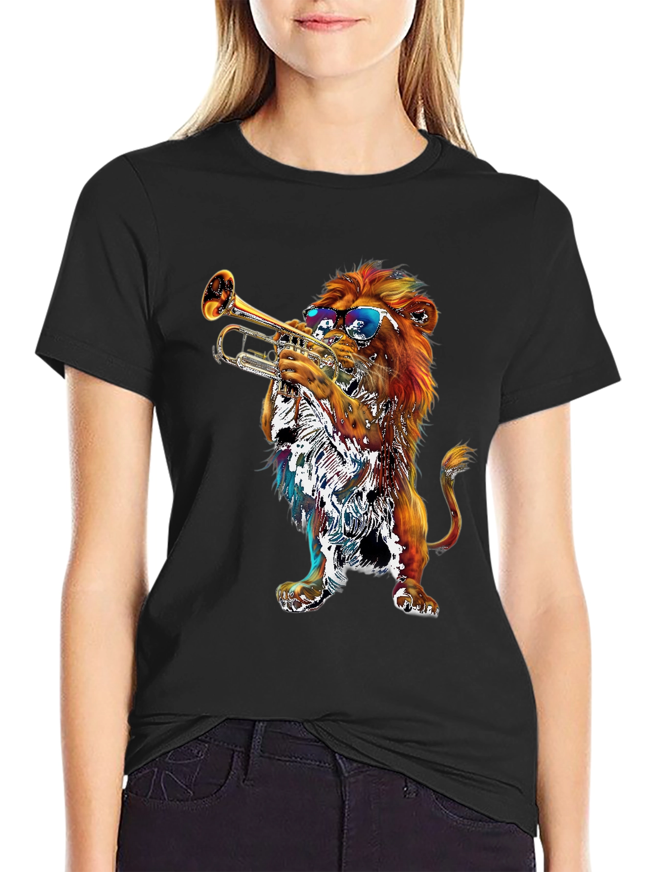 Lion Trumpet T-Shirt - Cool Graphic Tee