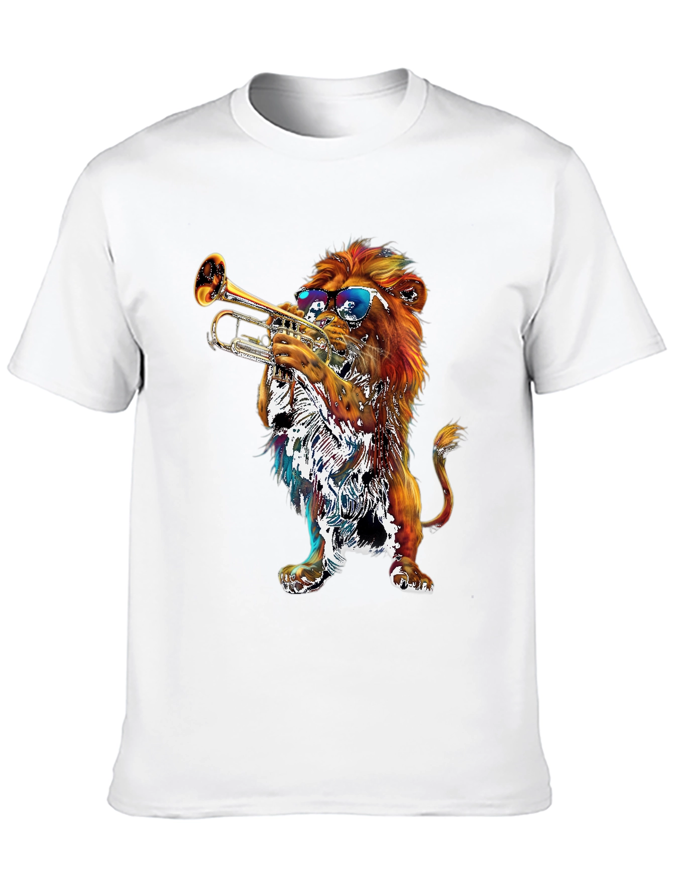 Lion Trumpet T-Shirt - Cool Graphic Tee