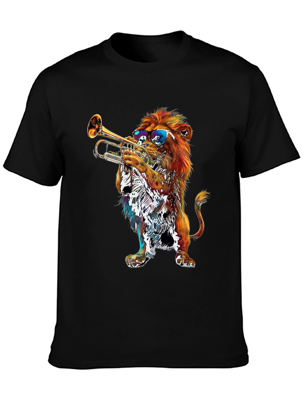 Lion Trumpet T-Shirt - Cool Graphic Tee