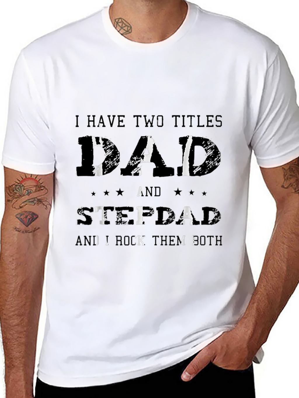 Dad & Stepdad T-Shirt - I Rock Them Both!
