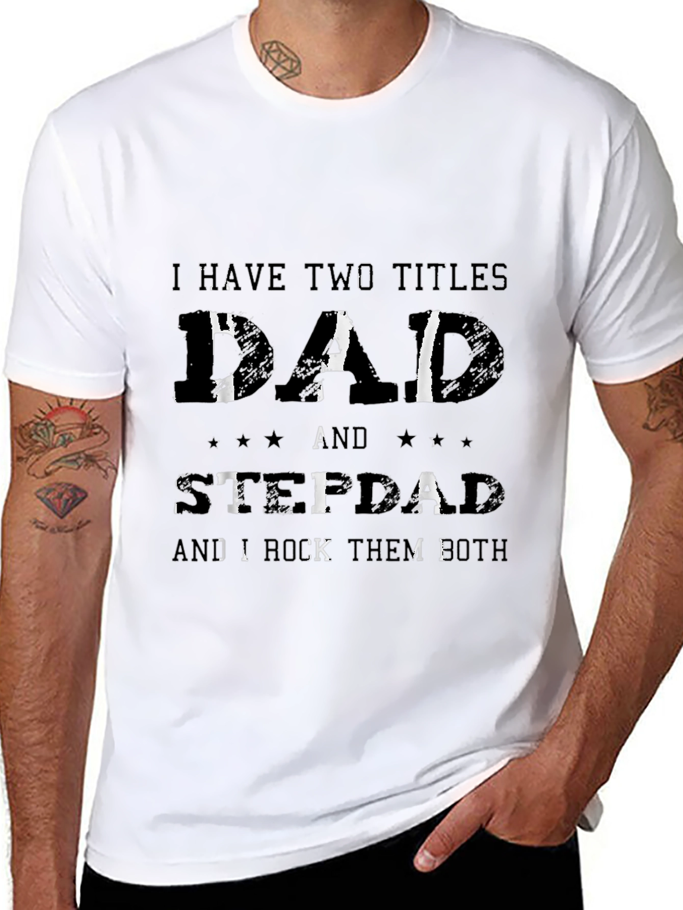 Dad & Stepdad T-Shirt - I Rock Them Both!