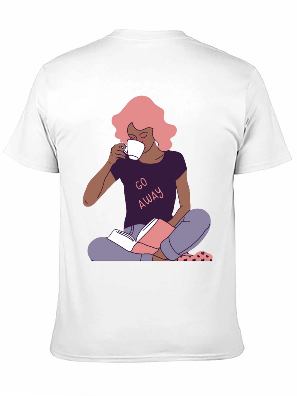 Go Away T-Shirt - Reader Girl with Coffee