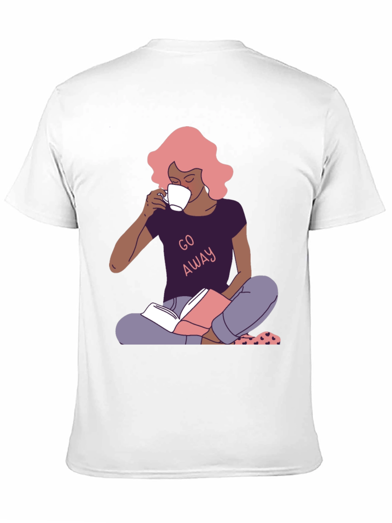 Go Away T-Shirt - Reader Girl with Coffee