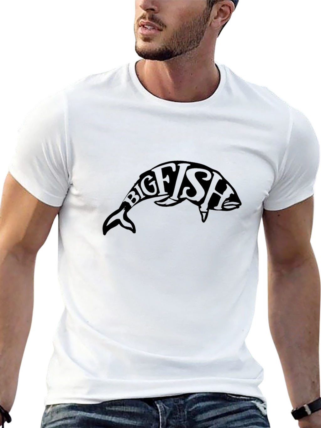 Big Fish Graphic Black T-Shirt