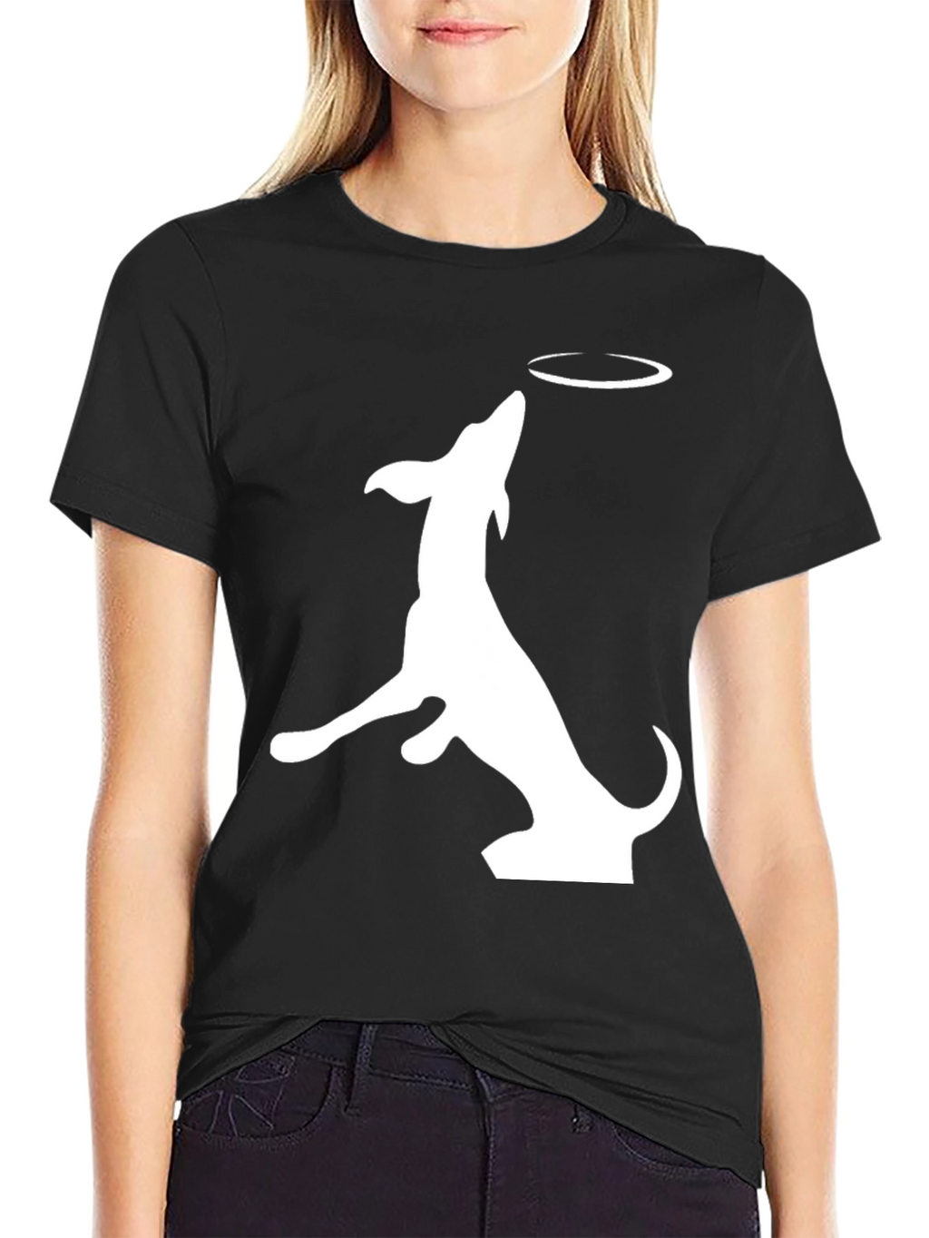 Dog Catching Frisbee Graphic Tee