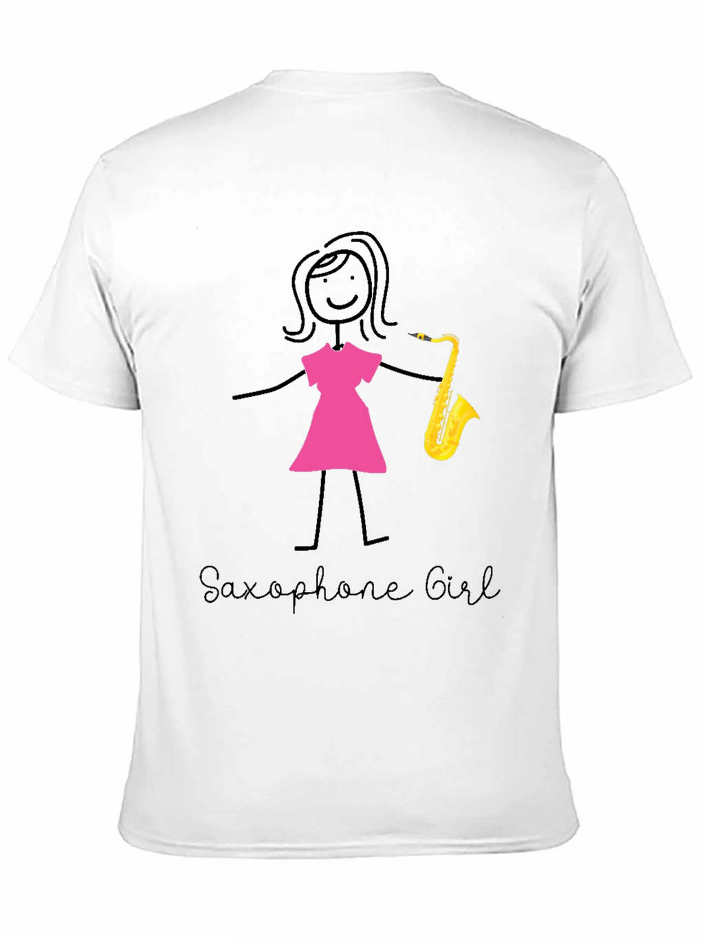 Saxophone Girl Graphic T-Shirt Cotton Tee Music Lover Gift