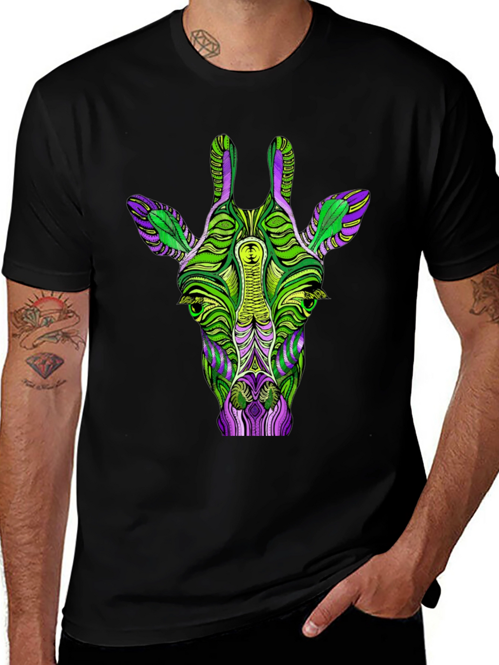Psychedelic Giraffe Graphic T-Shirt