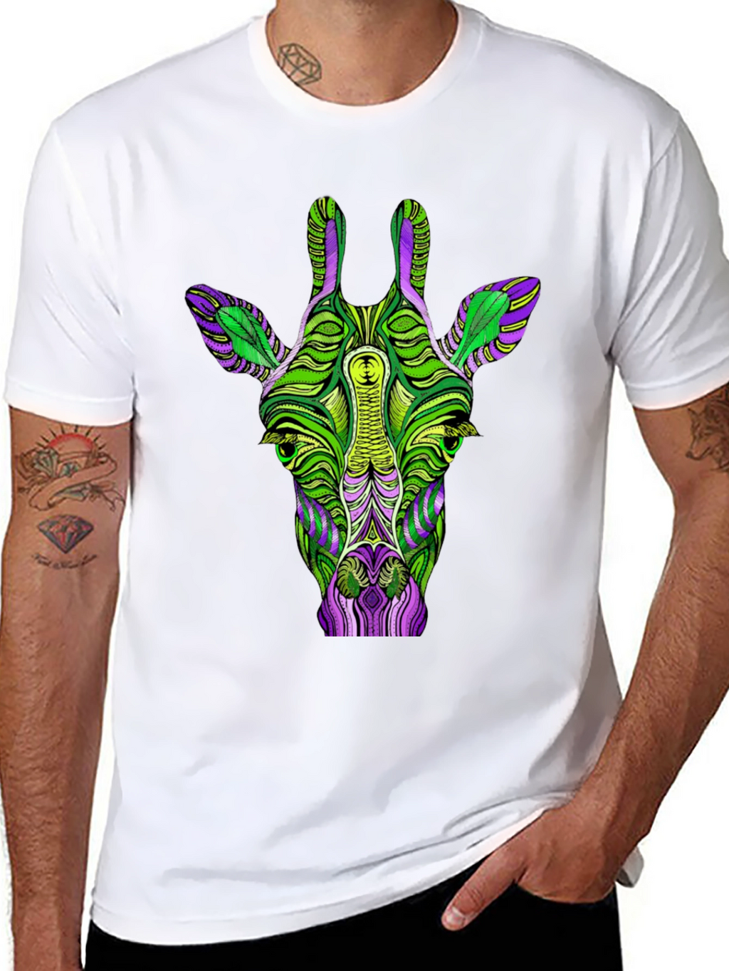 Psychedelic Giraffe Graphic T-Shirt