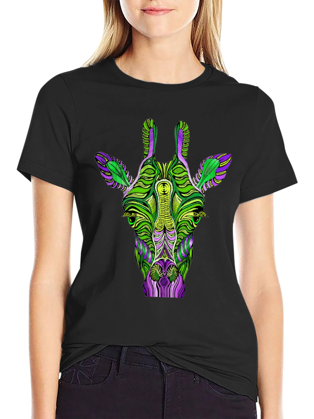 Psychedelic Giraffe Graphic T-Shirt