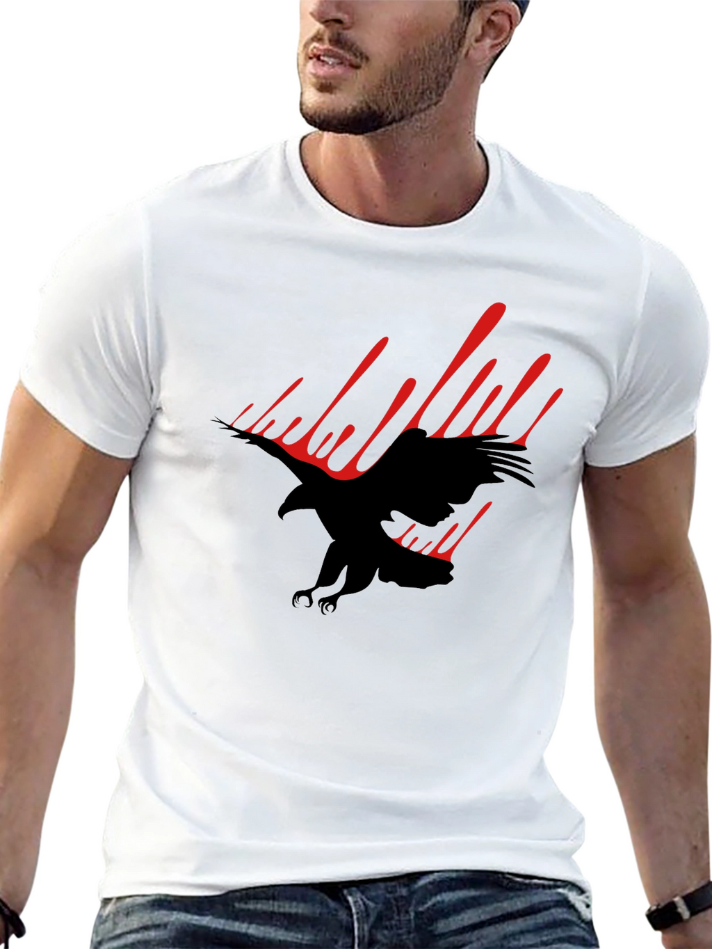 Black Eagle Graphic Tee - Mens Fashion