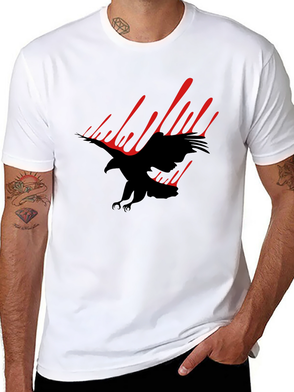 Black Eagle Graphic Tee - Mens Fashion