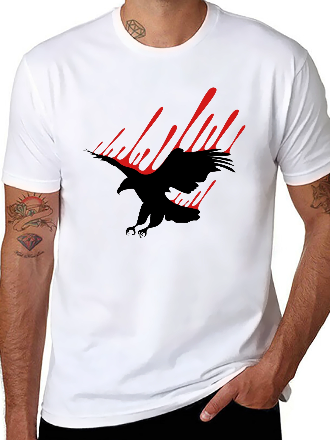 Black Eagle Graphic Tee - Mens Fashion