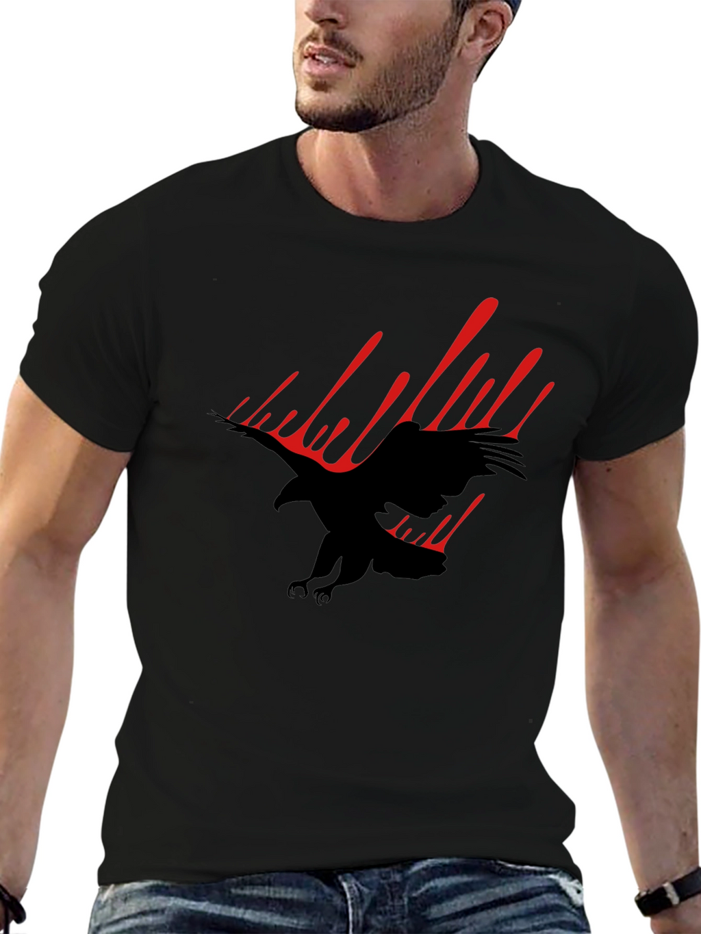 Black Eagle Graphic Tee - Mens Fashion