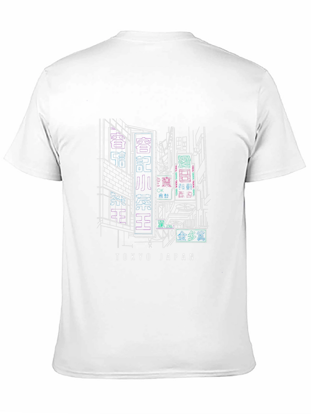 Tokyo Japan Neon Cityscape Black T-Shirt