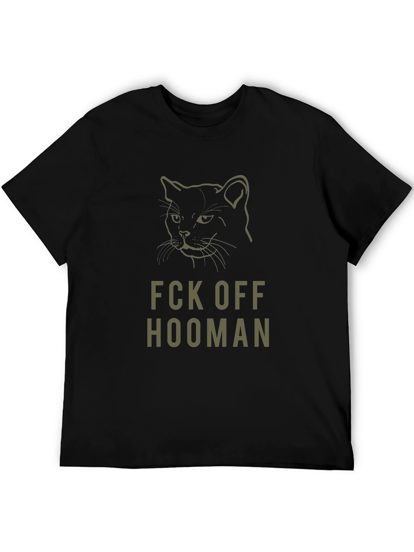 Fck Off Hooman Black Cat Graphic Tee