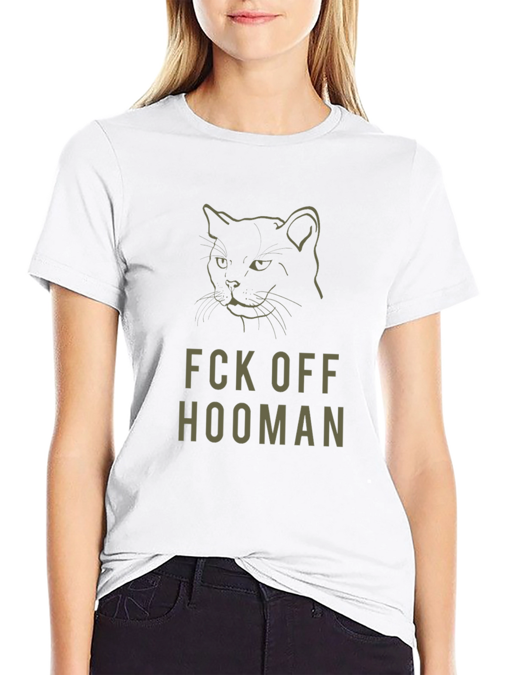 Fck Off Hooman Black Cat Graphic Tee