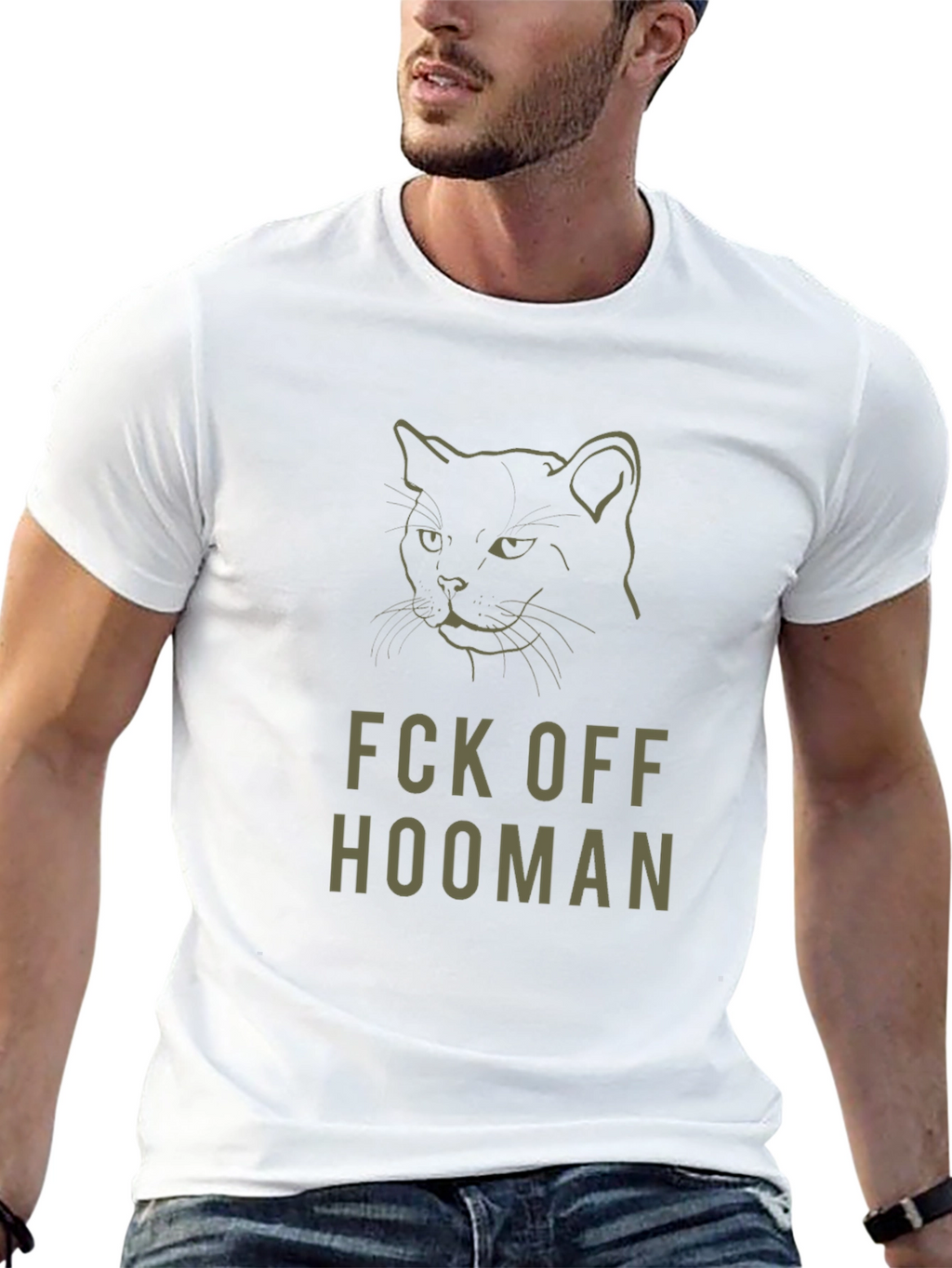 Fck Off Hooman Black Cat Graphic Tee