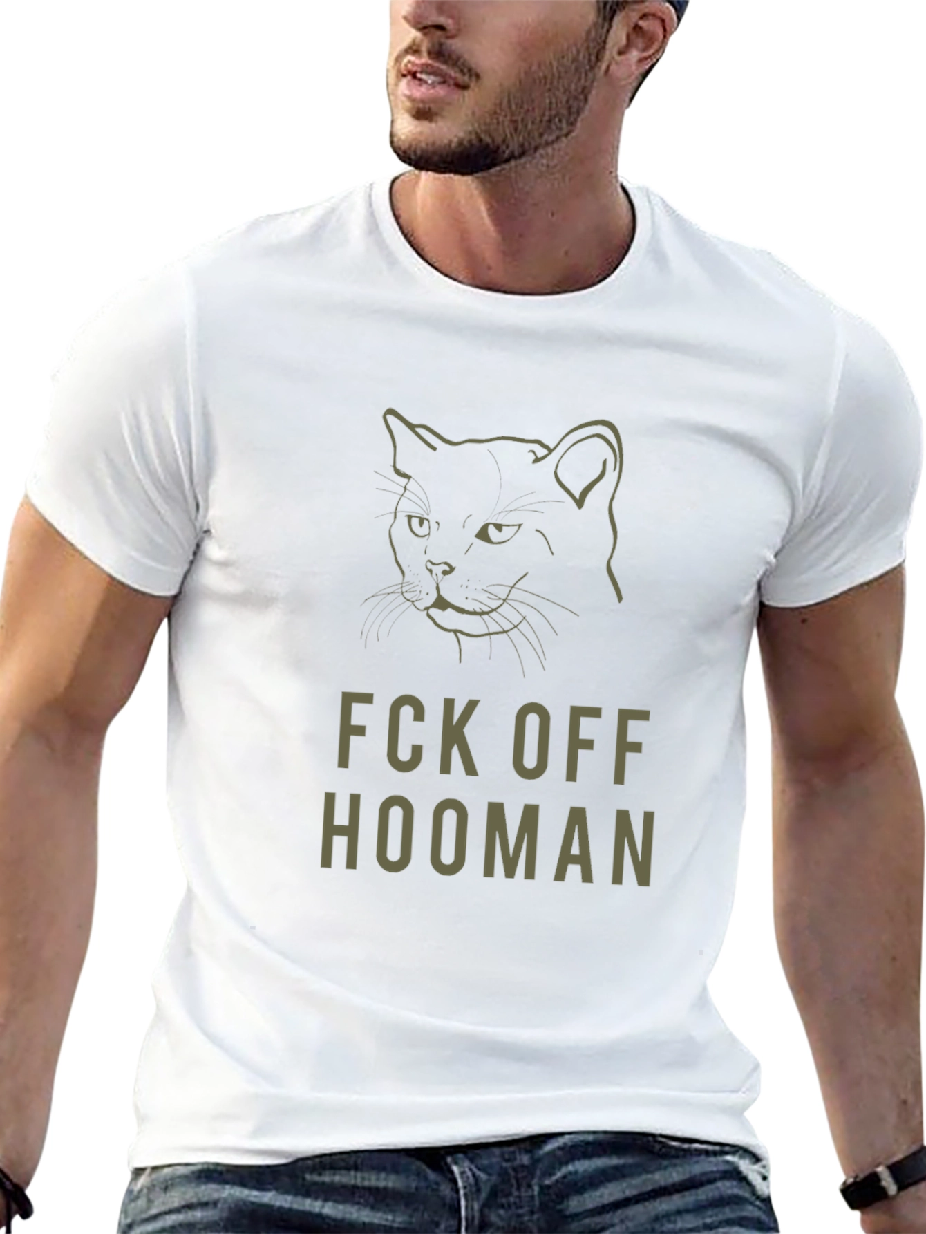 Fck Off Hooman Black Cat Graphic Tee