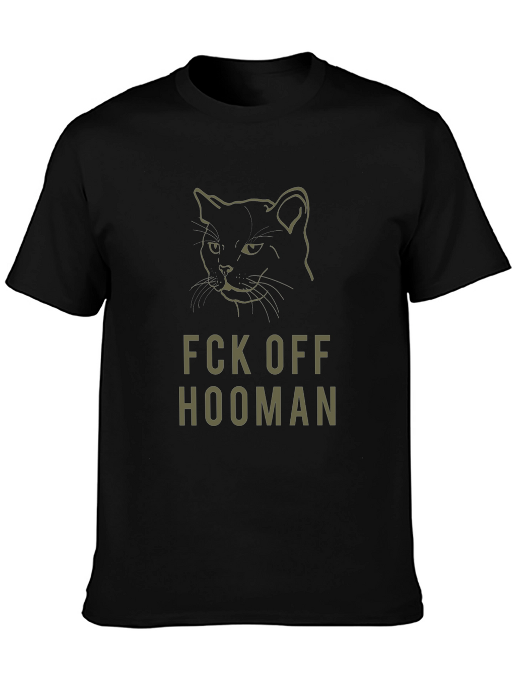 Fck Off Hooman Black Cat Graphic Tee