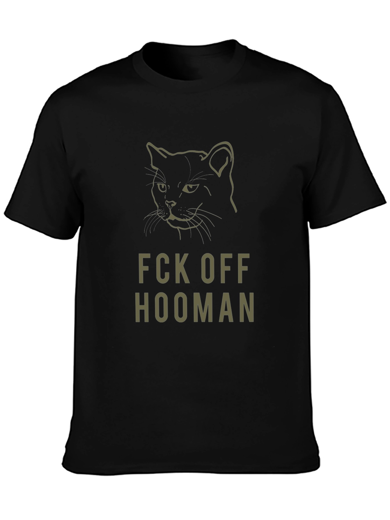 Fck Off Hooman Black Cat Graphic Tee