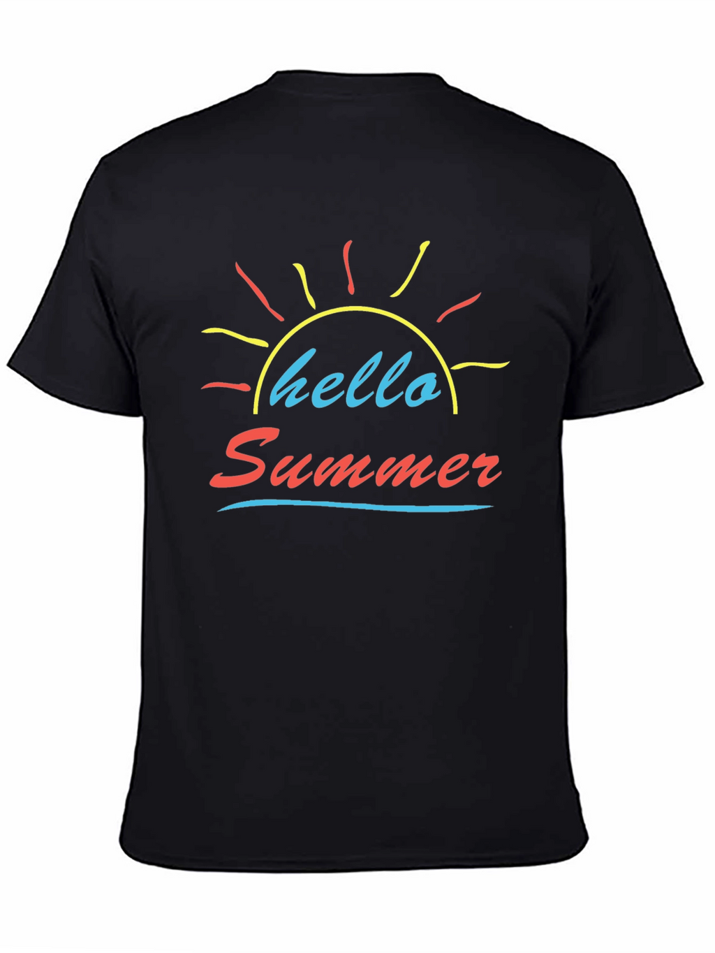 Hello Summer Black Graphic Tee