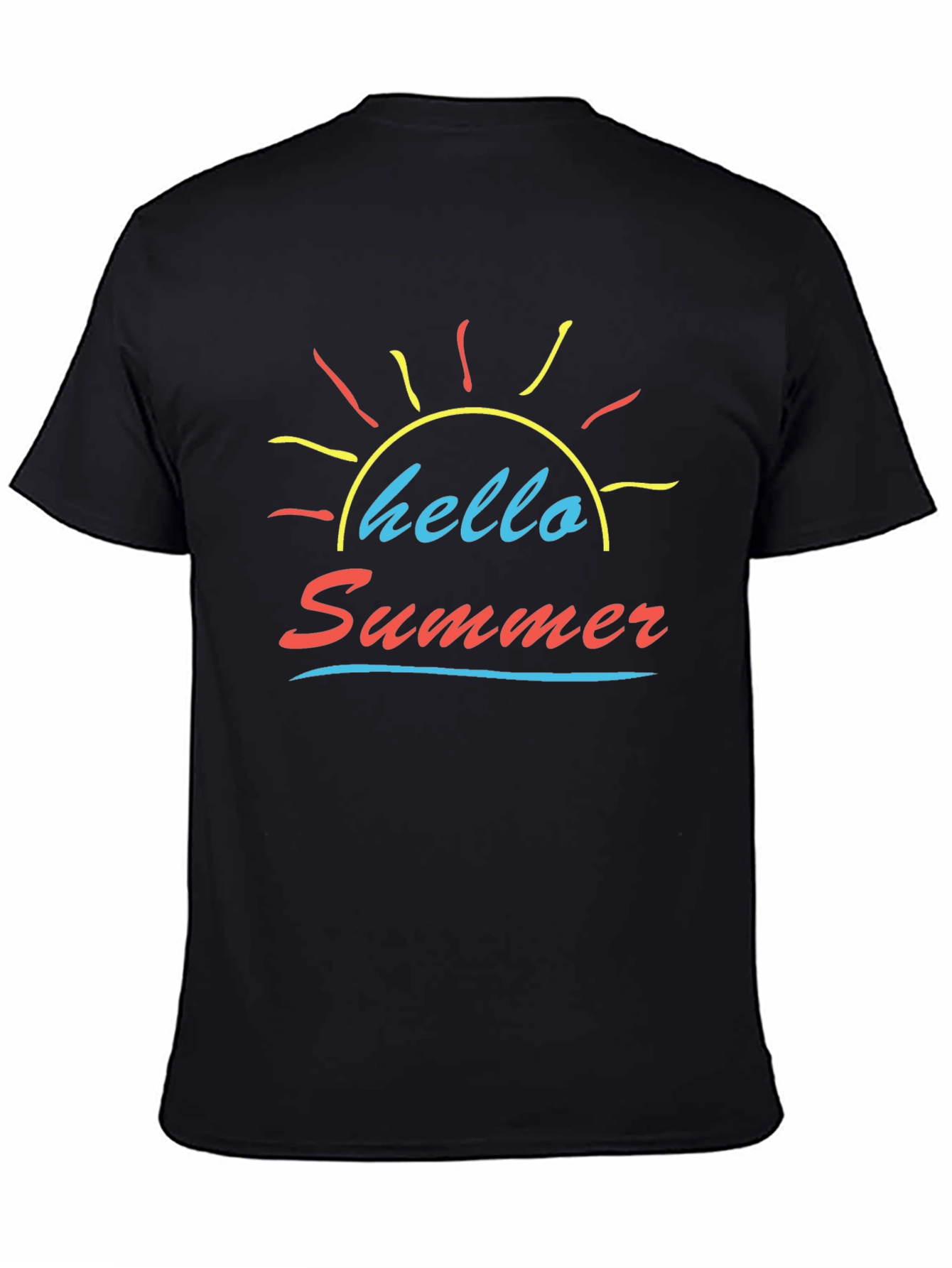 Hello Summer Black Graphic Tee