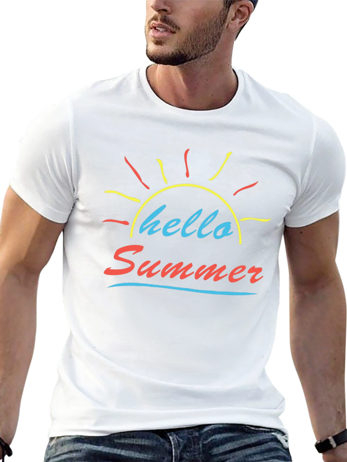 Hello Summer Black Graphic Tee