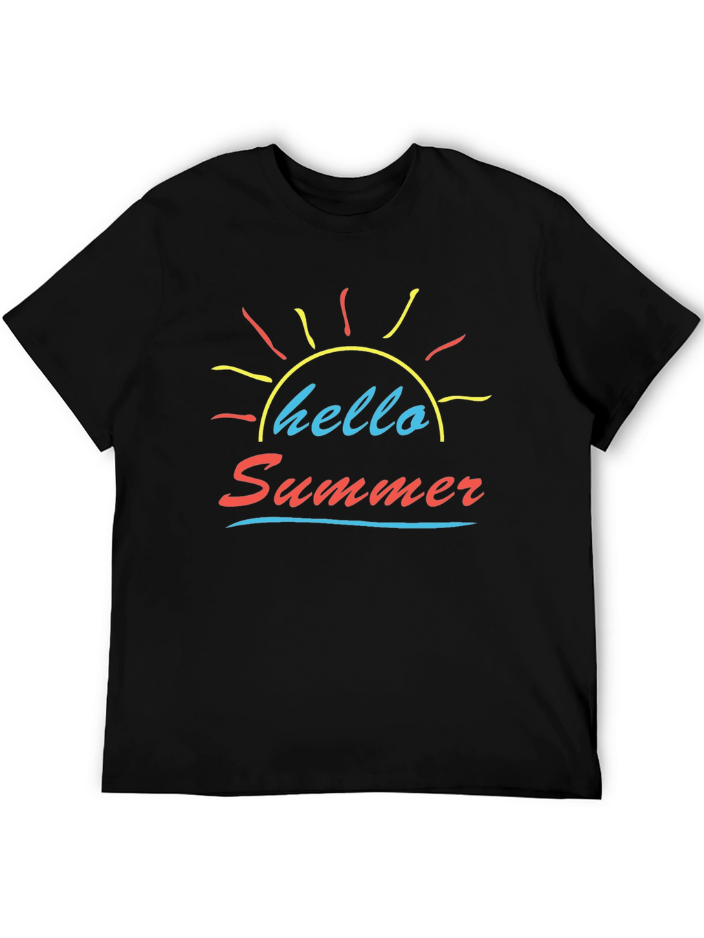 Hello Summer Black Graphic Tee