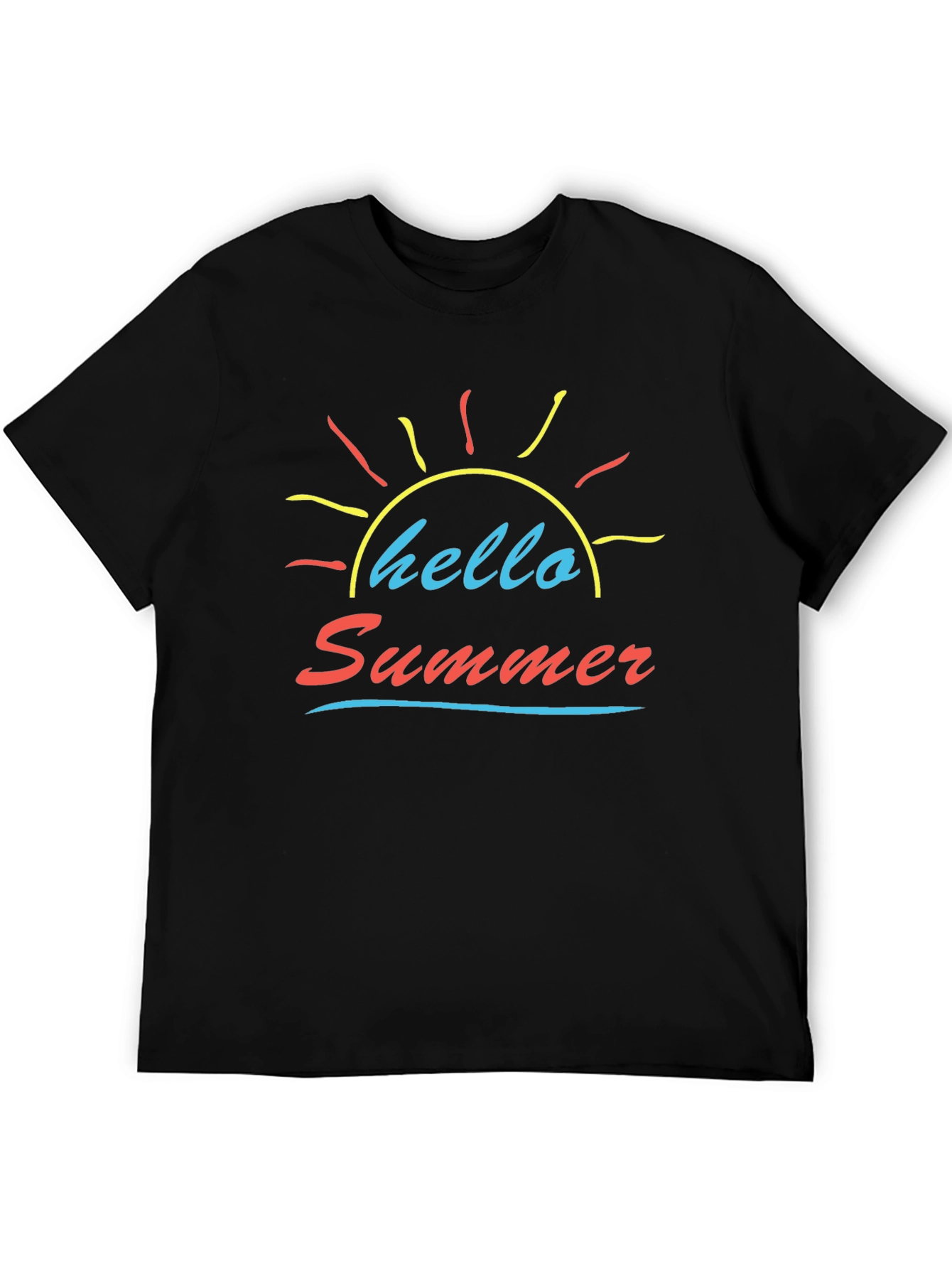 Hello Summer Black Graphic Tee