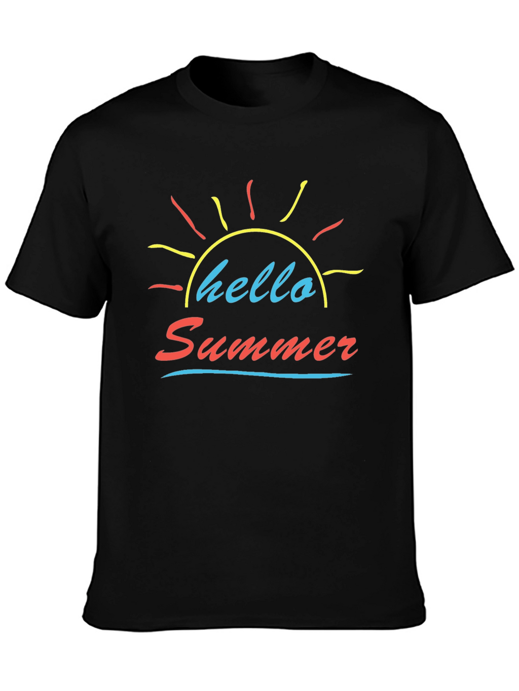 Hello Summer Black Graphic Tee