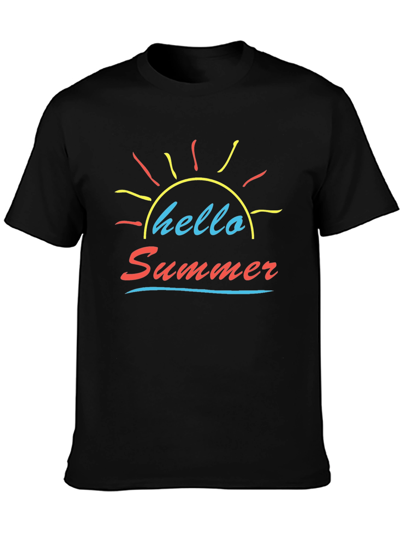Hello Summer Black Graphic Tee