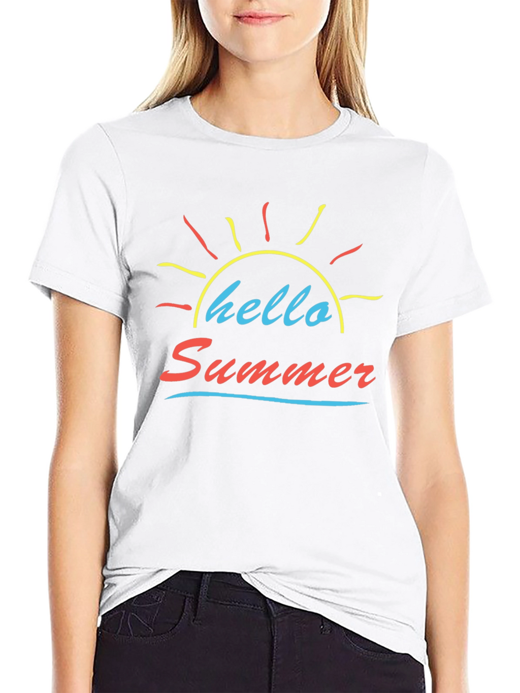 Hello Summer Black Graphic Tee