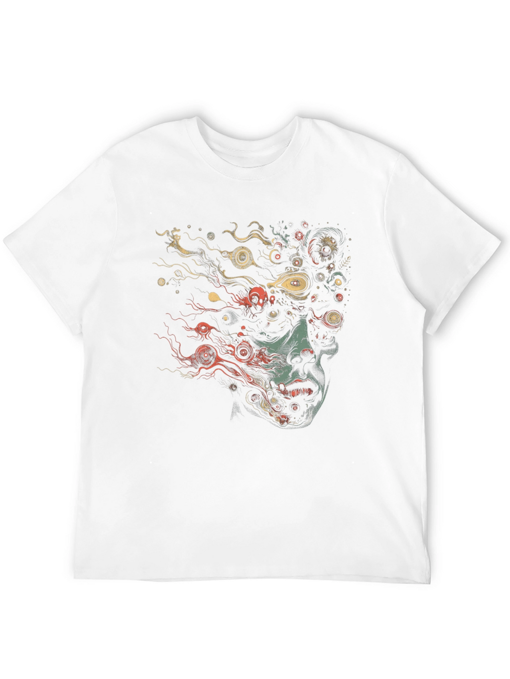 Abstract Face Graphic Black T-Shirt