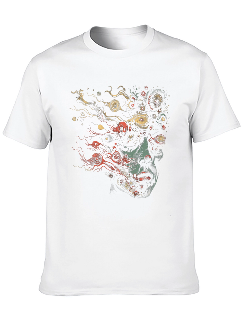 Abstract Face Graphic Black T-Shirt
