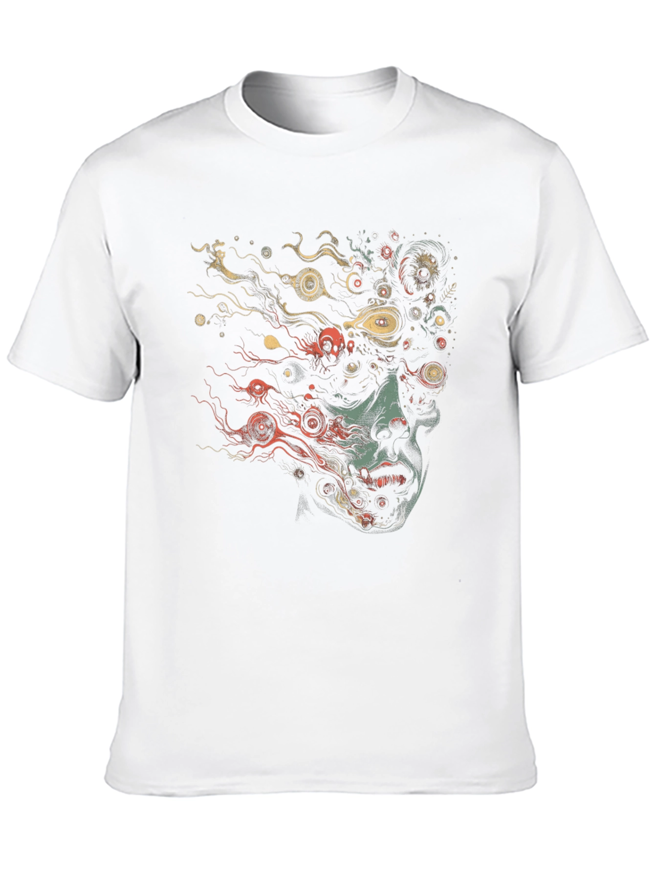 Abstract Face Graphic Black T-Shirt