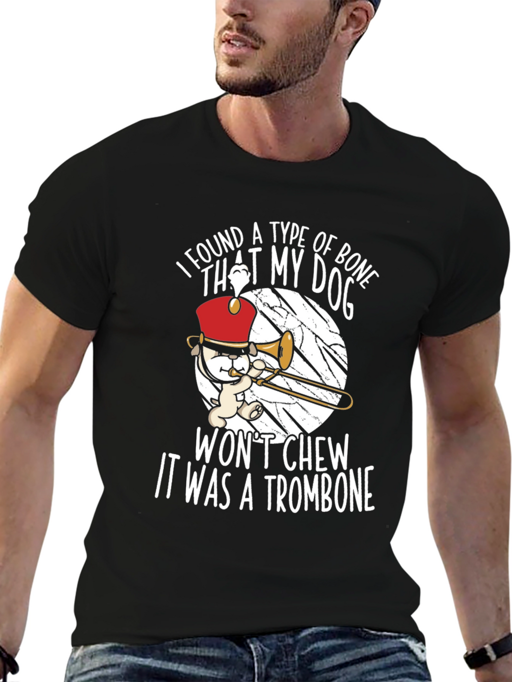 Funny Trombone Dog T-Shirt