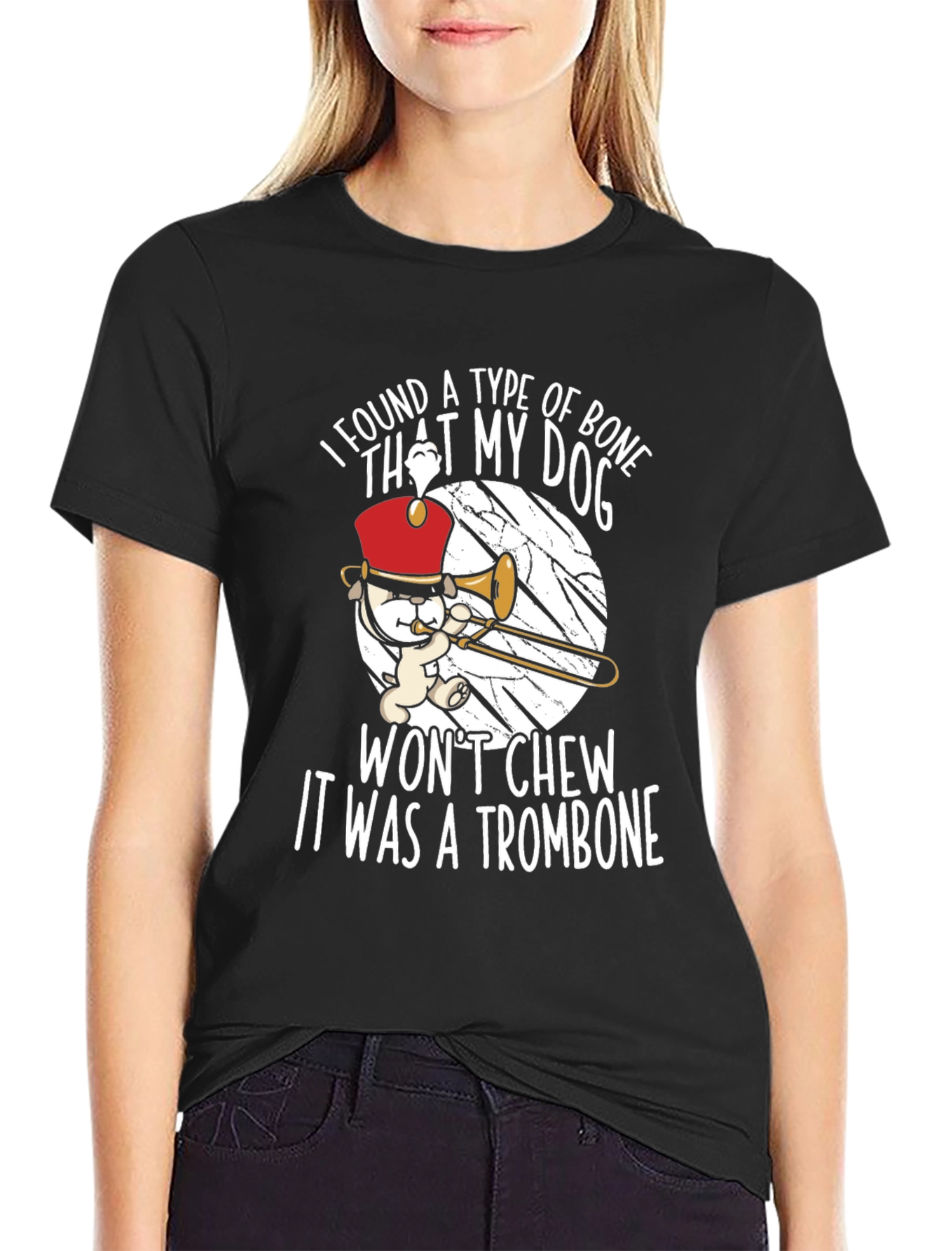 Funny Trombone Dog T-Shirt